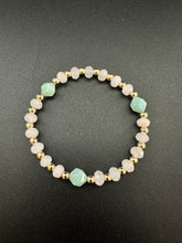Rose Quartz & Amazonite Skinny Stacker Bracelet (6mm beads)