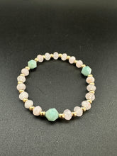 Rose Quartz & Amazonite Skinny Stacker Bracelet (6mm beads)