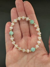 Rose Quartz & Amazonite Skinny Stacker Bracelet (6mm beads)