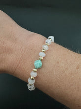 Rose Quartz & Amazonite Skinny Stacker Bracelet (6mm beads)