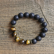 aromatherapy bracelet, tiger eye, lava rock bracelet, men's bracelet