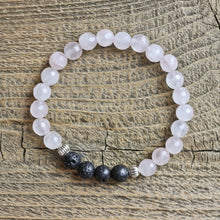 aromatherapy bracelet, rose quartz, lava rock bracelet, children's bracelet