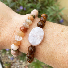 Sunstone & Madre de Cacao Wood Bracelet (8mm beads)