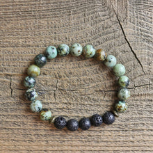 aromatherapy bracelet, african turquoise, lava rock bracelet