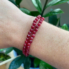 Red Jade Super Skinny Stacker Bracelet (4mm beads)