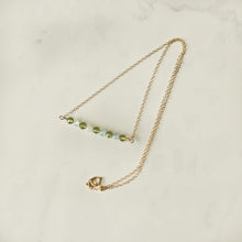 Peridot & Aquamarine Gemstone Bar Necklace