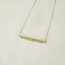 Peridot Gemstone Bar Necklace