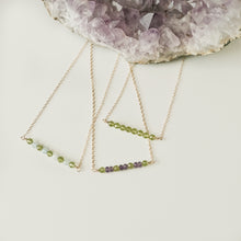 Peridot Gemstone Bar Necklace