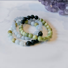 Aquamarine Skinny Stacker Bracelet (6mm beads)