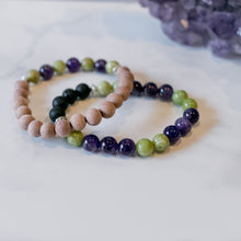 Peridot & Amethyst Aromatherapy Essential Oil Diffuser Bracelet (8mm beads)