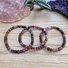 Watermelon Tourmaline Super Skinny Stacker Bracelet (5mm beads)