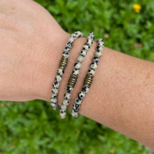 Dalmatian Jasper Super Skinny Stacker Bracelet (4mm beads)