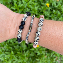 Dalmatian Jasper Super Skinny Stacker Bracelet (4mm beads)