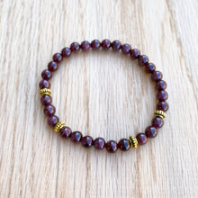 Garnet Skinny Stacker Bracelet (6mm beads)