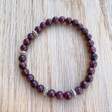 Garnet Skinny Stacker Bracelet (6mm beads)