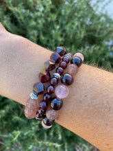 Garnet Skinny Stacker Bracelet (6mm beads)