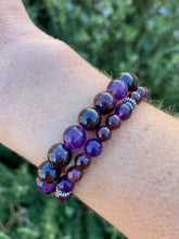 Garnet and Amethyst Aromatherapy Essential Oil Diffuser Bracelet (8mm beads)