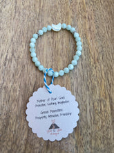Green Moonstone & Mother of Pearl Moon Skinny Stacker Gemstone Bracelet, Prosperity and Attraction Bracelet(6mm beads)
