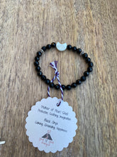 Black Onyx & Mother of Pearl Moon Skinny Stacker Gemstone Bracelet, Protection and Grounding Bracelet(6mm beads)