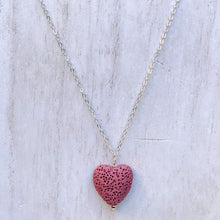 lava heart necklace, diffuser necklace, aromatherapy necklace