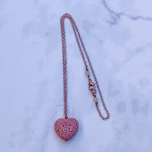 lava heart necklace, diffuser necklace, aromatherapy necklace