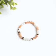 Moonstone and Sunstone Skinny Stacker Bracelet (6mm beads)