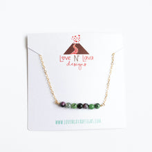 Ruby in Zoisite Bar Necklace