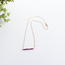 Ruby Gemstone Bar Necklace