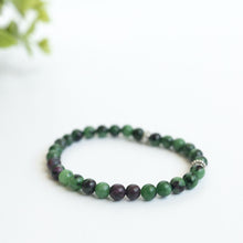 Ruby in Zoisite Skinny Stacker Bracelet (6mm beads)