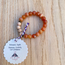 Orange Botswana Agate Aromatherapy Essential Oil Diffuser Bracelet (8mm beads)