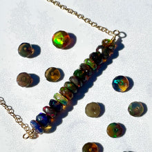 Ethiopian Opal Gemstone Bar Necklace
