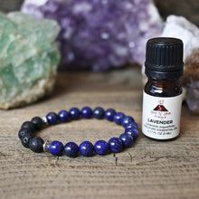 aromatherapy bracelet, lapis lazuli, lava rock bracelet
