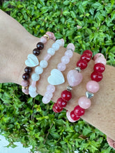 Rose Quartz and Mother of Pearl Heart Bracelet