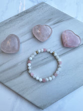 Moonstone and Pink Opal Heart bracelet