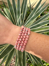 Rhodochrosite Super Skinny Stacker Bracelet (5mm beads)
