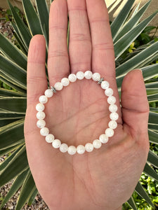 Mother of Pearl Skinny Stacker Bracelet (6mm beads)