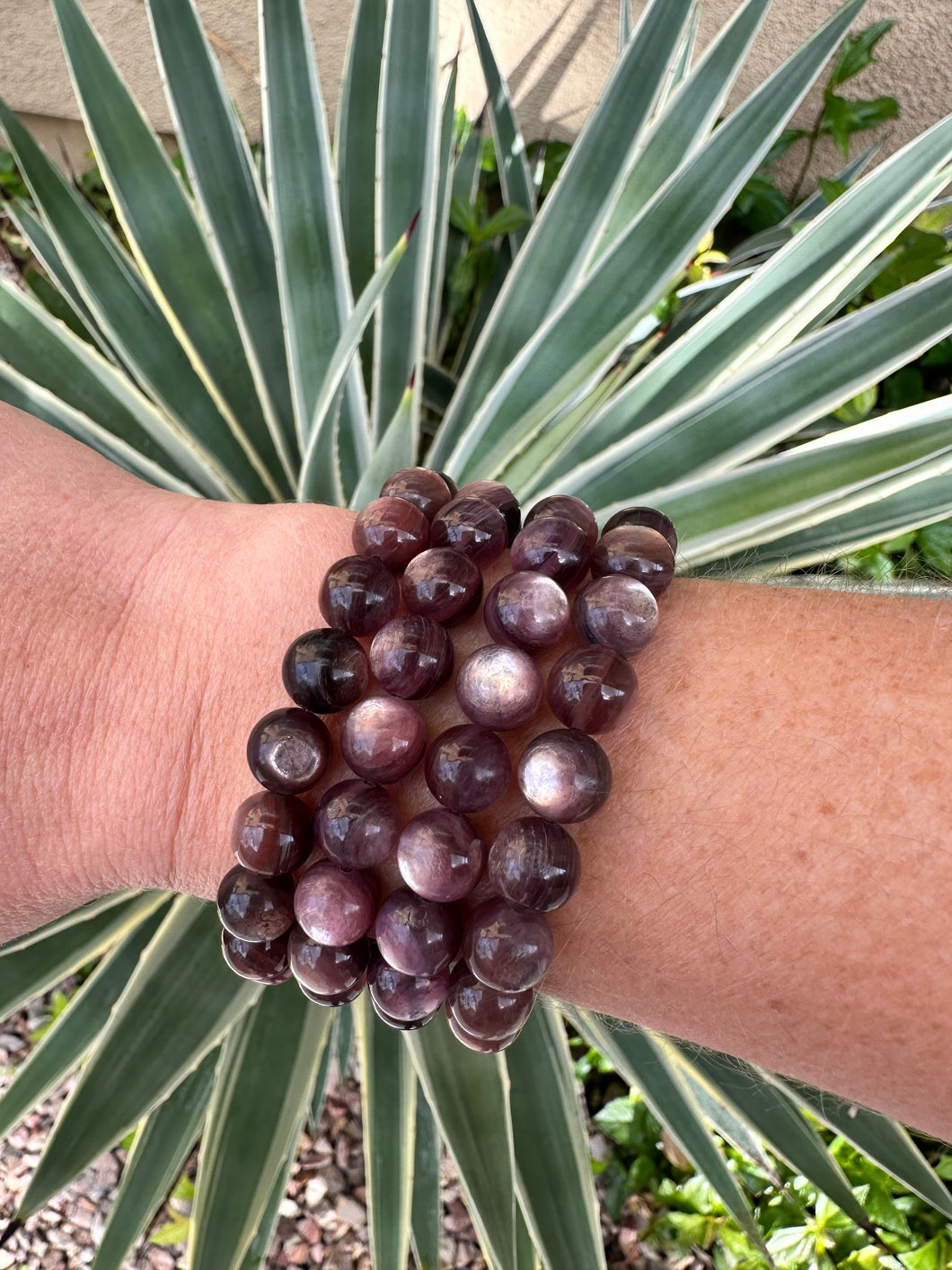 Gem Lepidolite and Lava Rock Aromatherapy Essential Oil Diffuser Bracelet