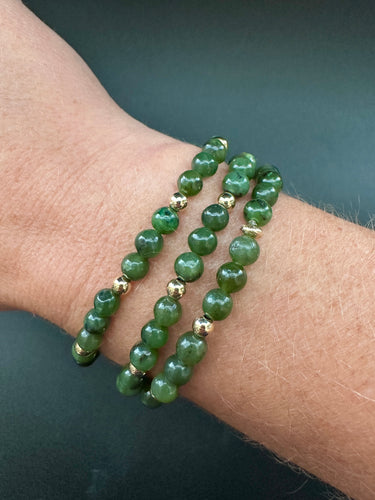 Green Jade Super Skinny Stacker Bracelet (5mm beads)