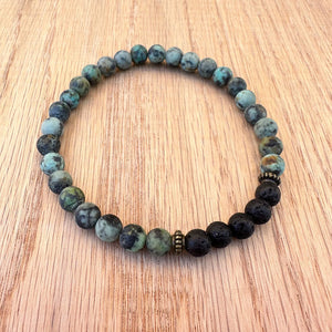 Matte African Turquoise Aromatherapy Essential Oil Bracelet (6mm beads)