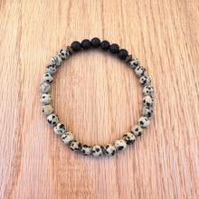 Matte Dalmatian Jasper Essential Oil Diffuser Bracelet (6mm beads)