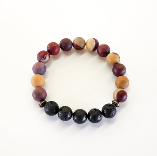 Mookaite (Matte) Aromatherapy Essential Oil Diffuser Bracelet 10mm beads)