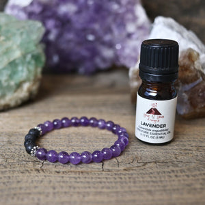 aromatherapy bracelet, amethyst, lava rock bracelet