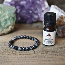 aromatherapy bracelet, snowflake obsidian, lava rock bracelet, children's bracelet