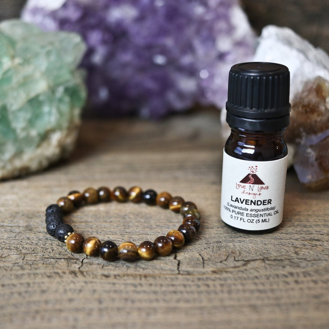 aromatherapy bracelet, tiger eye, lava rock bracelet, children's bracelet
