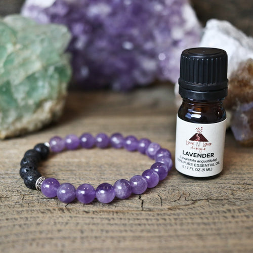 aromatherapy bracelet, amethyst, lava rock bracelet