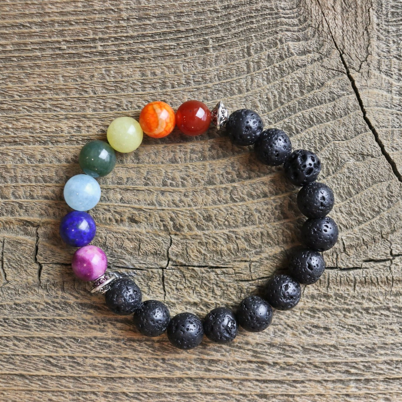 Chakra Aromatherapy Essential Oil Diffuser Bracelet (8mm Beads) X-Small - 6