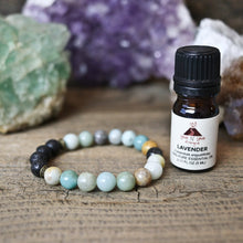 aromatherapy bracelet, amazonite, lava rock bracelet