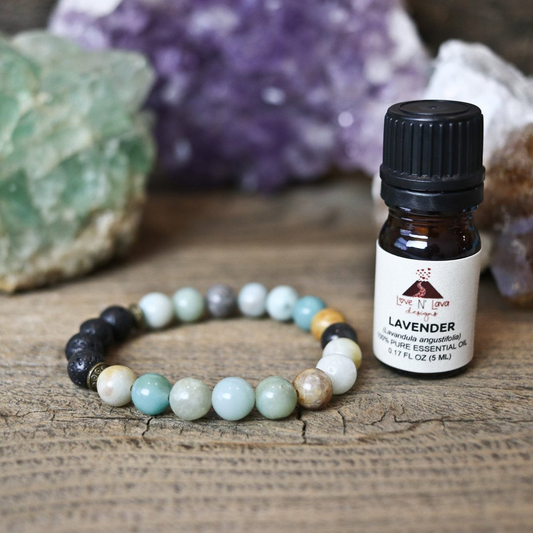 Colorful Amazonite Aromatherapy Essential Oil Diffuser Bracelet (8mm b –  Love N' Lava Designs