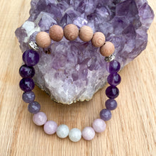 Amethyst Ombre Rosewood Aromatherapy Essential Oil Diffuser Bracelet (8mm beads)