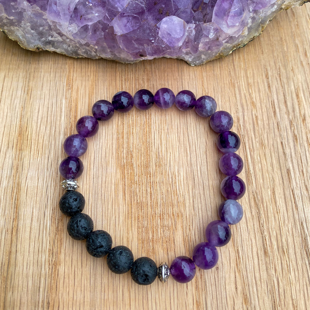 Dream Amethyst Aromatherapy Essential Oil Diffuser Bracelet (8mm beads)